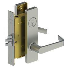 Grade 1 Escutcheon Mortise Office Door Lever Set with Stainless Steel Trim from the 3800 Collection