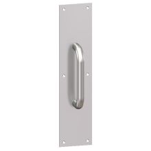 4" x 16" Square Corner 0.050" Gauge Pull Plate with 3/4" Round Wrought Pull on 6" Center from the Pull Plates Collection