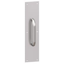 6" x 16" Square Corner 0.125" Gauge Pull Plate with 1" Round Wrought Pull on 10" Center from the Pull Plates Collection