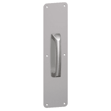 3" x 12" 1/2" Radius Corner 0.125" Gauge Pull Plate with Cast Pull on 5-1/2" Center from the Pull Plates Collection