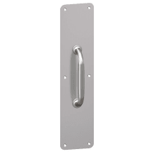 6" x 16" 1/2" Radius Corner 0.125" Gauge Pull Plate with 1" Round Cast Pull on 5-1/2" Center from the Pull Plates Collection