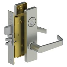 Grade 1 Escutcheon Mortise Privacy with Cointurn Door Lever Set with Stainless Steel Trim from the 3800 Collection