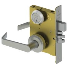 Grade 1 Sectional Mortise Storeroom with Deadbolt Door Lever Set with Stainless Steel Trim from the 3800 Collection