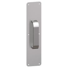 3" x 12" 1/2" Radius Corner 0.062" Gauge Pull Plate with Rectangular Wrought Pull on 8" Center from the Pull Plates Collection