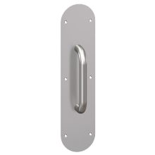 3.5" x 15" Rounded Corner 0.062" Gauge Pull Plate with 1" Round Wrought Pull on 8" Center from the Pull Plates Collection
