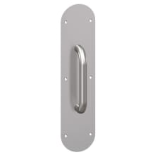 4" x 16" Rounded Corner 0.062" Gauge Pull Plate with 3/4" Oval Wrought Pull on 8" Center from the Pull Plates Collection