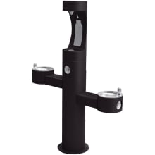 Endura II 64" Floor Mounted ADA Outdoor Rated Triple Station Bottle Filler Fountain Combo