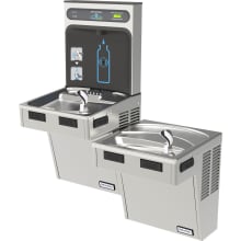 HydroBoost&reg; Wall Mounted Bi-Level Indoor Filtered Water Fountain Coolers and Bottle Filler - Barrier free with Double Bubbler&trade;