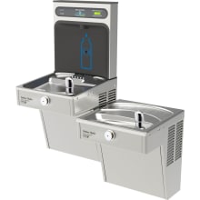 HydroBoost&reg; Wall Mounted Bi-Level Indoor Water Fountain Coolers and Bottle Filler - Barrier free with Vandal Resistant Bubbler