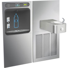 Contour Wall Mounted 8 (GPH) ADA Indoor Rated Dual Station Bottle Filler Cooler Combo with Recessed Chiller