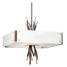 Ironwood 24" Wide Artisan Crafted Chandelier with Hand Textured Glass and Sculpted Steel