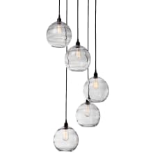 Terra 23" Wide Artisan Crafted Optic Glass 5 Light Pendant