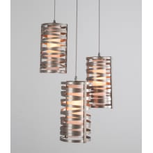 Tempest 3 Light 18" Wide LED Full Sized Multi Light Pendant - with Frosted Glass Inner and Finished to Match Metal Outer Shades