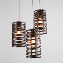 Tempest 3 Light 18" Wide Full Sized Multi Light Pendant - Medium (E26) with Finished to Match Metal Shades