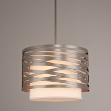 Tempest 4 Light 18" Wide Full Sized Single Pendant - Medium (E26) with White Linen Inner and Finished to Match Metal Outer Shade