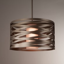 Tempest 18" Wide LED Full Sized Single Pendant - with Frosted Glass Inner and Finished to Match Metal Outer Shade