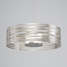 Tempest 4 Light 36" Wide Drum Chandelier - Medium (E26) with Frosted Glass Inner Shades and Finished to Match Outer Metal Shade