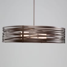 Tempest 8 Light 48" Wide Drum Chandelier - Medium (E26) with Frosted Glass Inner Shades and Finished to Match Outer Metal Shade