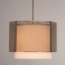 Uptown Mesh 4 Light 18" Wide Full Sized Single Pendant - Medium (E26) with White Linen Inner and Finished to Match Metal Outer Shade