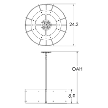 Uptown Mesh Single Light 24" Wide Drum Chandelier - Medium (E26) with Finished to Match Metal Shade