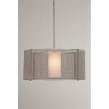 Uptown Mesh Single Light 24" Wide LED Drum Chandelier - with Frosted Glass Inner and Finished to Match Metal Outer Shade