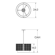 Downtown Mesh Single Light 24" Wide Drum Chandelier - Medium (E26) with Finished to Match Metal Shade