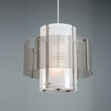 Downtown Mesh 4 Light 24" Wide Chandelier - Medium (E26) with Frosted Granite Glass Shade