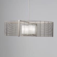 Downtown Mesh 4 Light 38" Wide Drum Chandelier - Medium (E26) with Frosted Glass Inner Shades and Finished to Match Outer Metal Shade