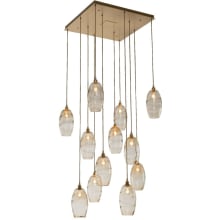 Ellisse 34" Wide Artisan Crafted 12 Light Optic Glass Pendant