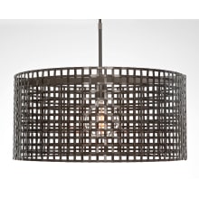 Tweed Single Light 25" Wide Drum Chandelier - Medium (E26) with Finished to Match Metal Shade