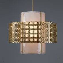 Tweed 8 Light 38" Wide Chandelier - Medium (E26) with Frosted Granite Glass Shade