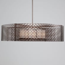 Tweed 8 Light 48" Wide Drum Chandelier - Medium (E26) with Frosted Glass Inner Shades and Finished to Match Outer Metal Shade