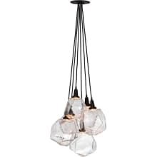 Gem 18" Wide 6 Light Hand Blown Glass LED Pendant Cluster