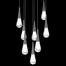 Raindrop 8 Light 27" Wide LED Abstract Multi Light Pendant - 2700K