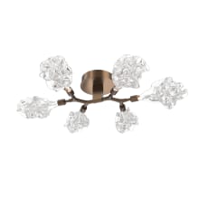 Blossom 32" Wide LED Semi-Flush Ceiling Fixture with Clear Blossom Blown Glass Shades
