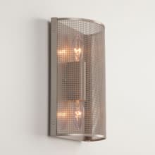 Uptown Mesh 2 Light 11" Tall ADA Compliant Wall Sconce - Candelabra (E12) with Finished to Match Metal Shade