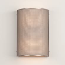 Uptown Mesh 2 Light 11" Tall ADA Compliant Wall Sconce - Candelabra (E12) with Frosted Glass Inner and Finished to Match Metal Outer Shade