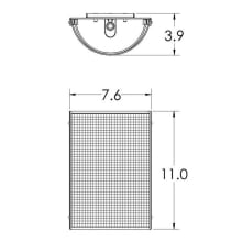 Uptown Mesh 2 Light 11" Tall ADA Compliant Wall Sconce - Candelabra (E12) with Frosted Glass Inner and Finished to Match Metal Outer Shade