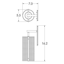 Uptown Mesh Single Light 16" Tall Wall Sconce - Medium (E26) with Frosted Glass Inner and Finished to Match Metal Outer Shade