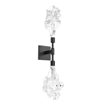 Blossom 25" Tall LED Wall Sconce with Clear Blossom Blown Glass Shades
