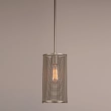 Uptown Mesh 5" Wide Cord Hung Cage Mini Single Pendant - Medium (E26) with Finished to Match Metal Shade