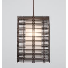 Downtown Mesh 12" Wide Cage Full Sized Single Pendant - Medium (E26) with Frosted Glass Inner and Finished to Match Metal Outer Shade