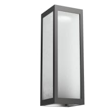 Single Box 18" Tall LED Outdoor Wall Sconce with Frosted Seedy Glass Shade