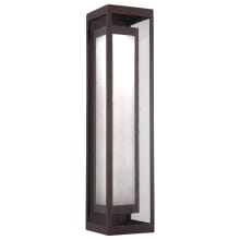 Box Cover Single Light 26" Tall Outdoor Wall Sconce - Medium (E26) with Frosted Inner and Clear Seedy Outer Glass Shade