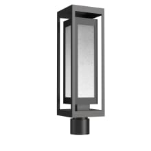 Double Box 21" Tall LED Outdoor Post Light with Frosted Seedy Glass Shade