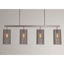 Uptown Mesh 4 Light 43" Wide Chandelier - Medium (E26) with Finished to Match Metal Shades