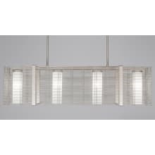 Downtown Mesh 4 Light 45" Wide Chandelier - Medium (E26) with Frosted Glass Inner Shades and Finished to Match Outer Metal Shade