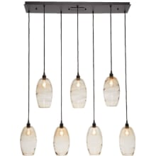  Ellisse 47" Wide Artisan Crafted 7 Light Optic Glass Linear Pendant