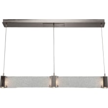 Parallel 48" Wide Artisan Crafted LED Linear Suspension with Hand Textured Glass