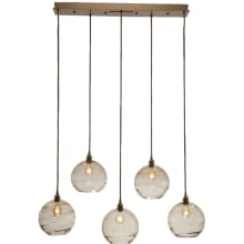 Terra 41" Wide Artisan Crafted Optic Glass 5 Light Linear Pendant